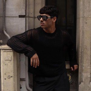 Versace VE4436U GB1/81 Aviator Sunglasses - Black/Grey Polarized